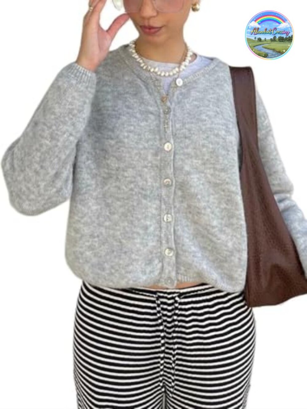 Women's Casual Cardigan Sweater Button Down Crewneck Soft Knit Lightweight